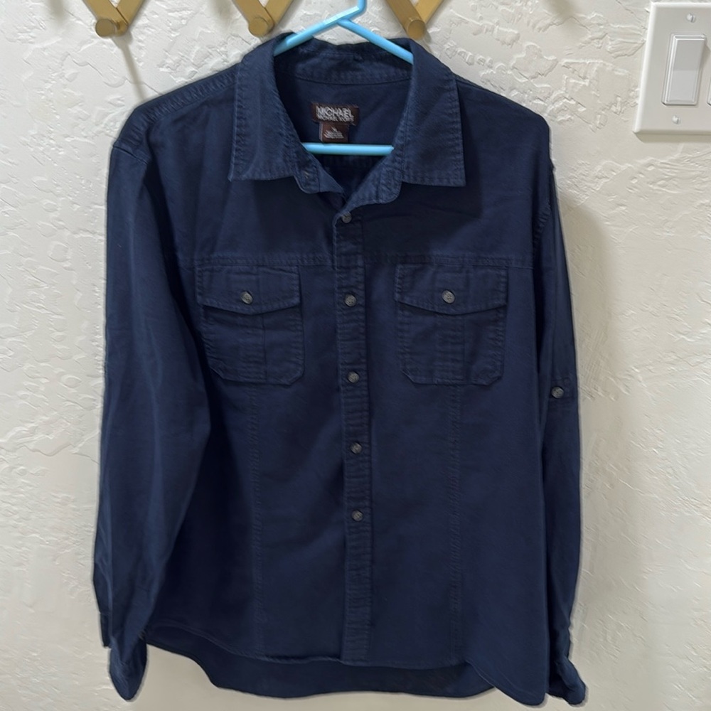 Michael Kors Men’s Navy Blue Button Down - XL